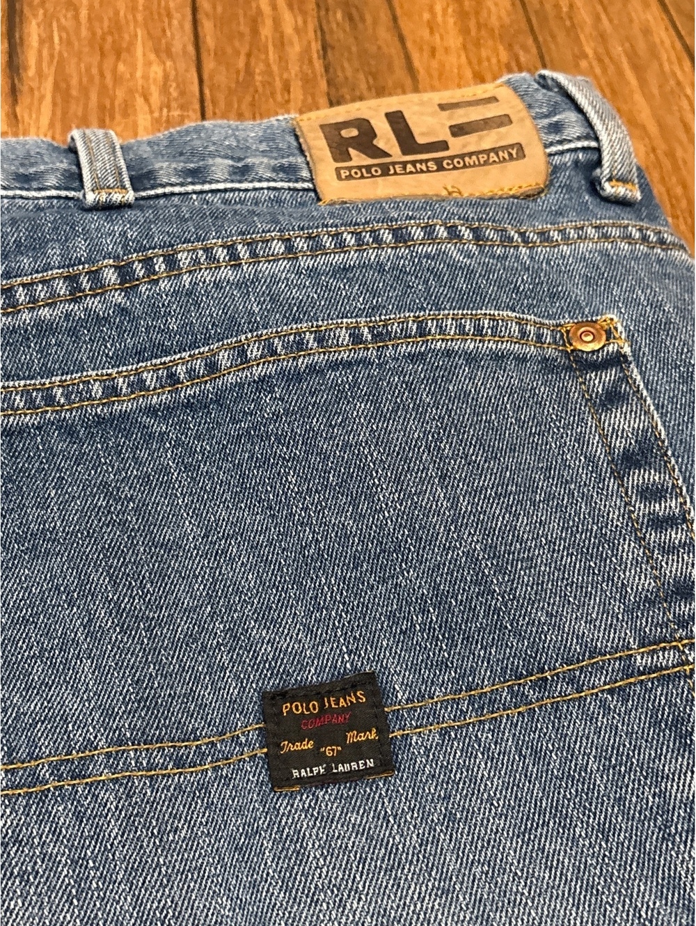 Polo Ralph Lauren Jeans Mens 52x32 Straight Leg 5-Pocket Cotton Denim Carpenter - Picture 4 of 8